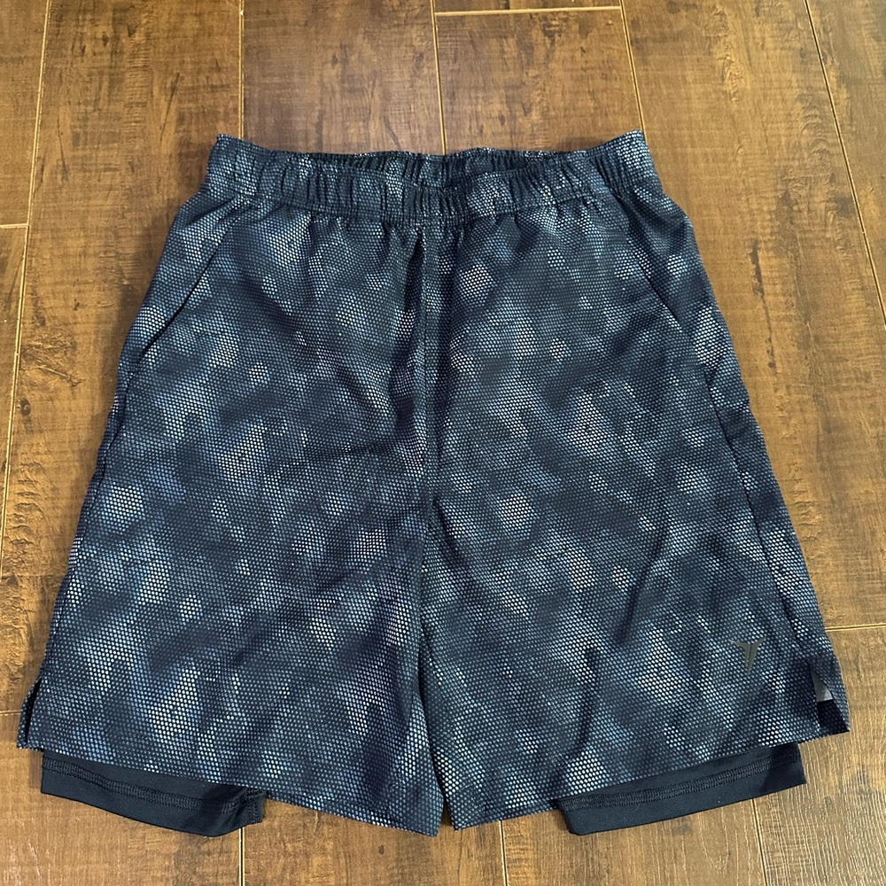 Boys Navy Patterned Shorts